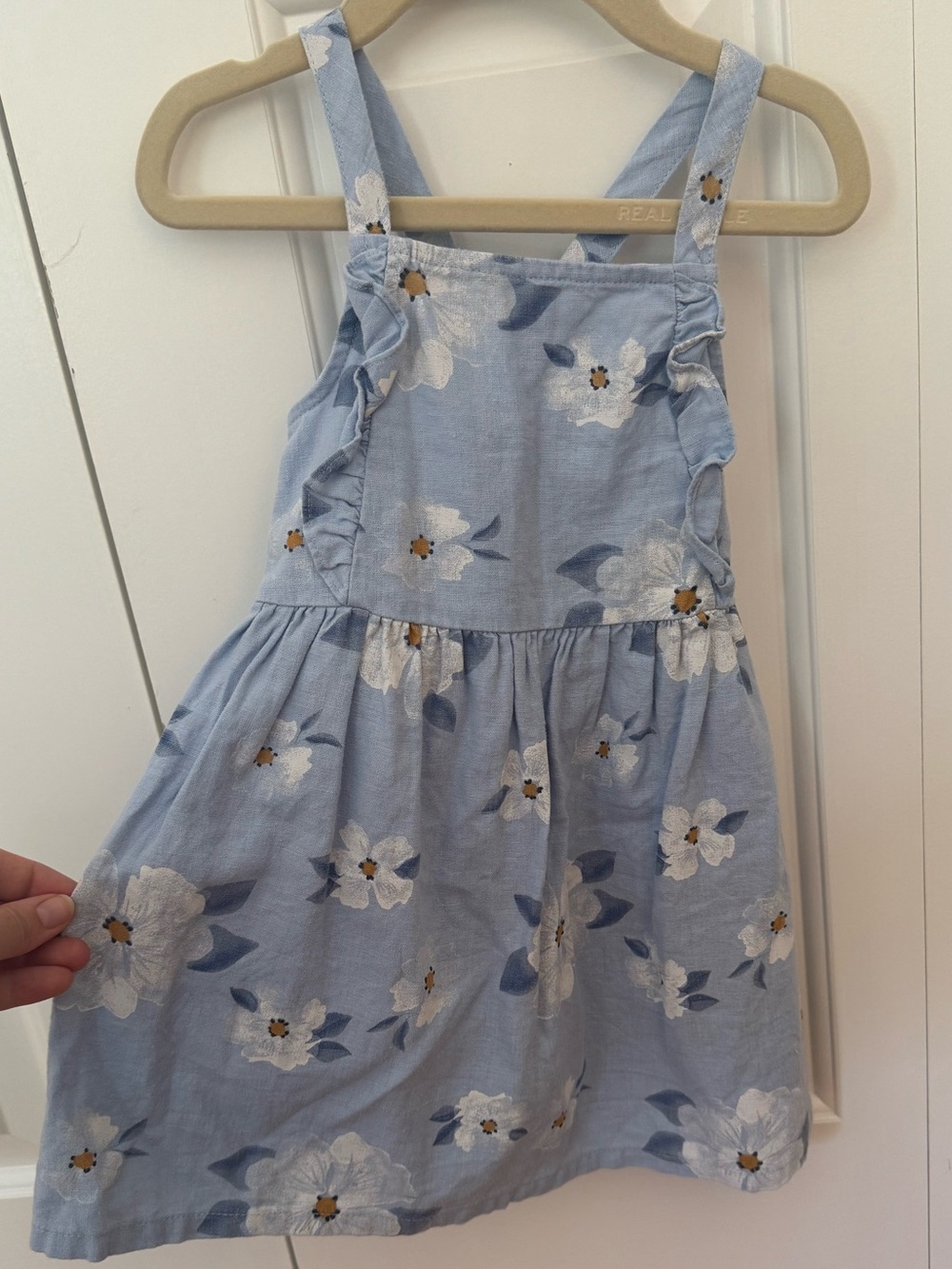 Carter's Light Blue Linen Blend Floral Summer Dress
